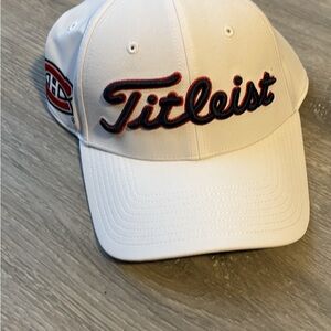 Titleist White and Red Logo Cap